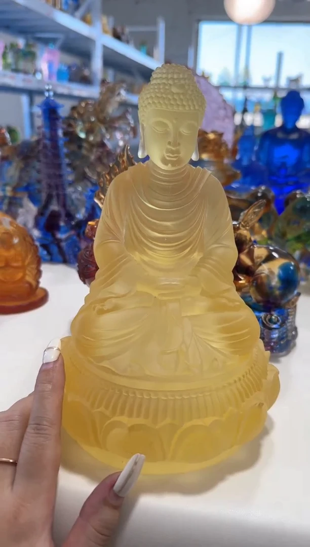琉璃05号微瑕正宗古法琉璃 大日如来