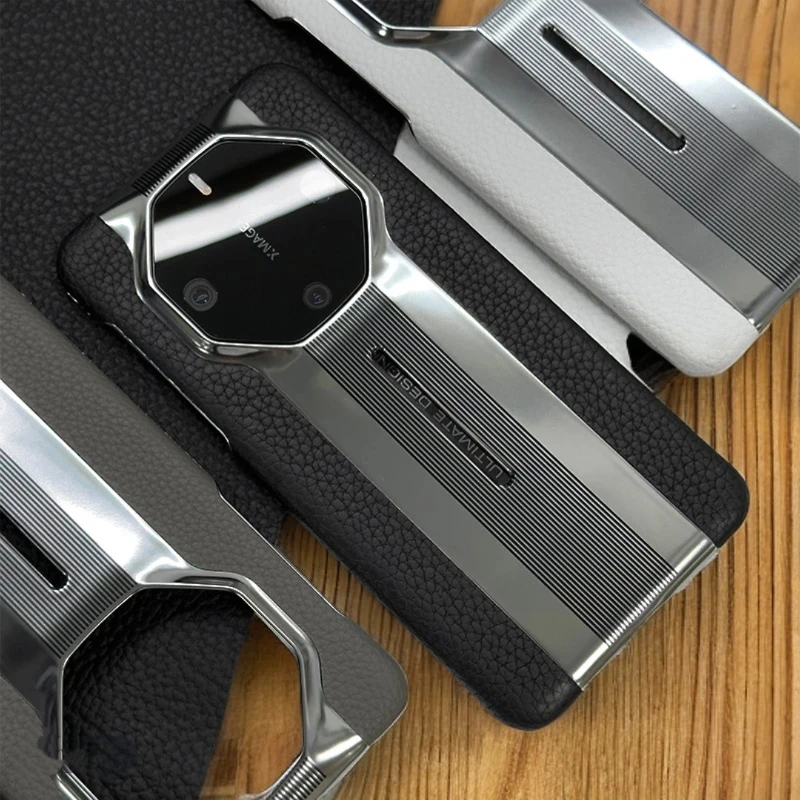 适用华为Mate70/60RS非凡大师手机壳真皮荔枝纹轻奢商务男保护套