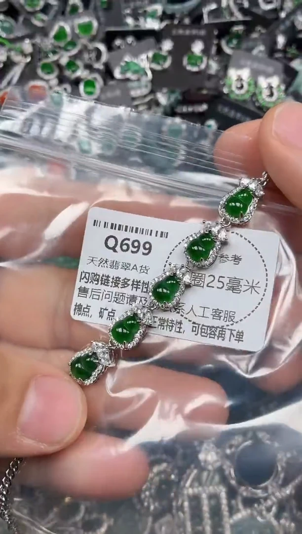 翡翠未镶嵌颈饰Q699手链