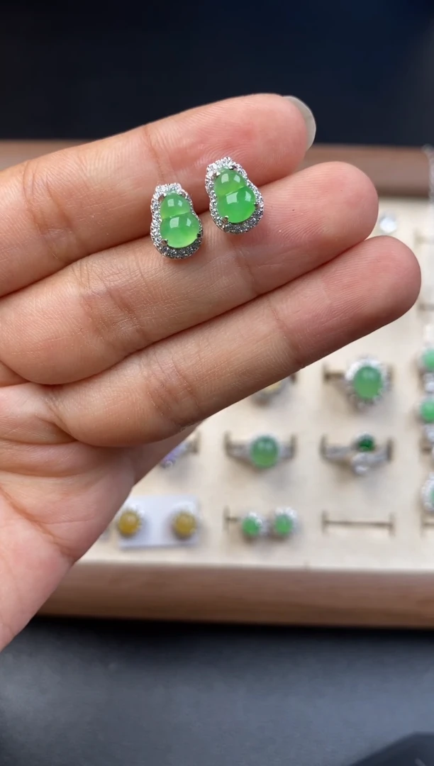 定制翡翠银S925镶嵌7474574