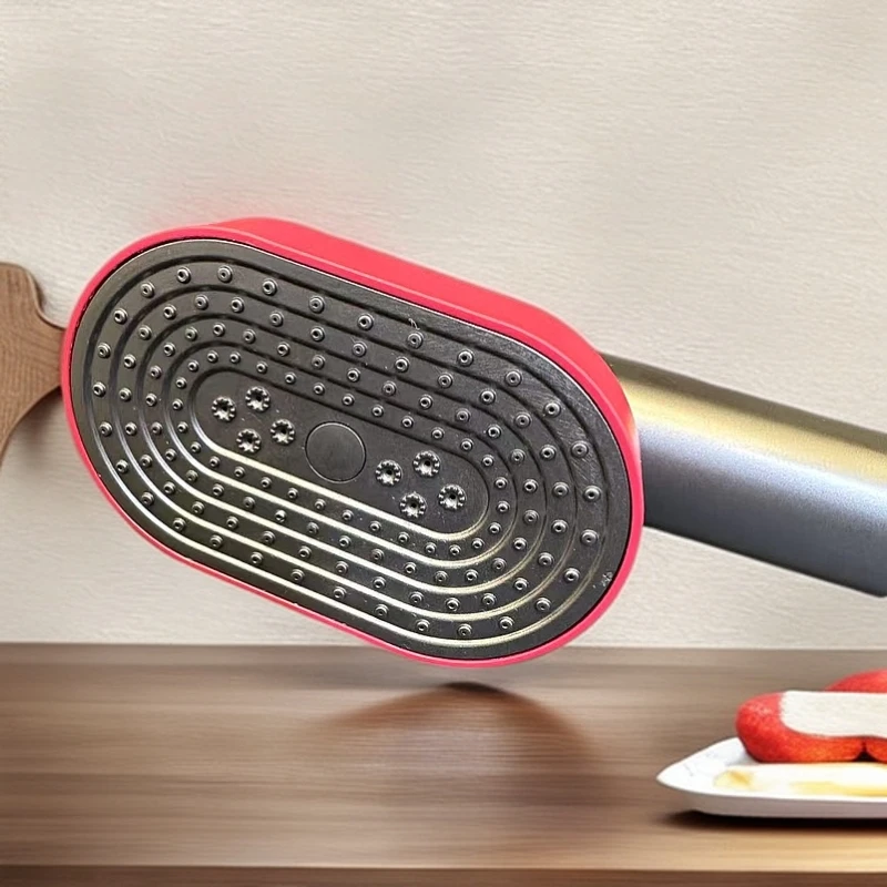 家用旋转花洒可调节款-灰色玫红