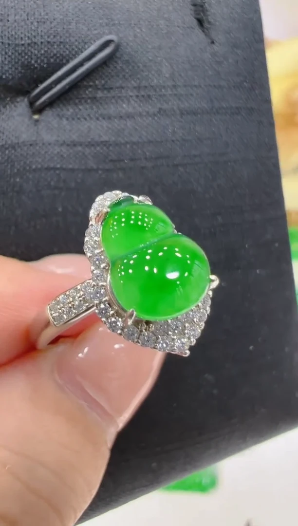 银S925镶嵌戒指翡翠多样性团购发一件