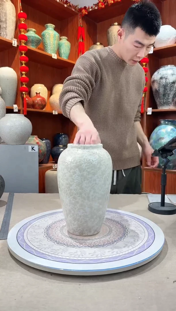 【闪购商品】瓶陶瓷花瓶 无花 茶白中号