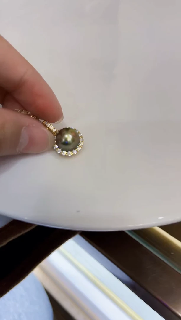 银S925镶嵌海水珍珠吊坠(赠链)吊坠