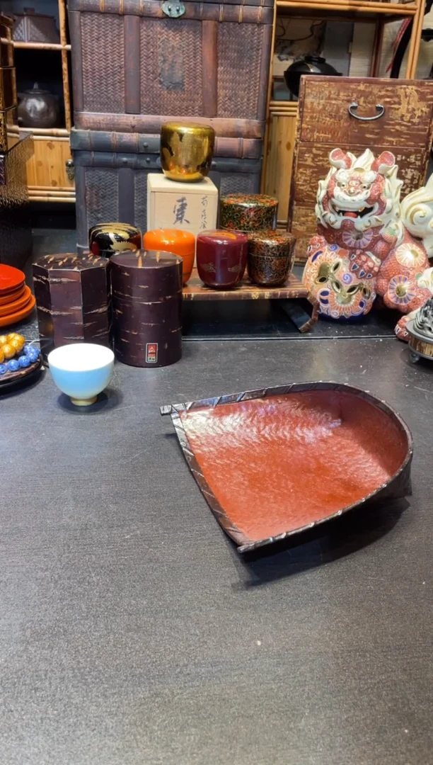 篮胎漆分茶盘  大漆漆器大漆漆器大漆漆器