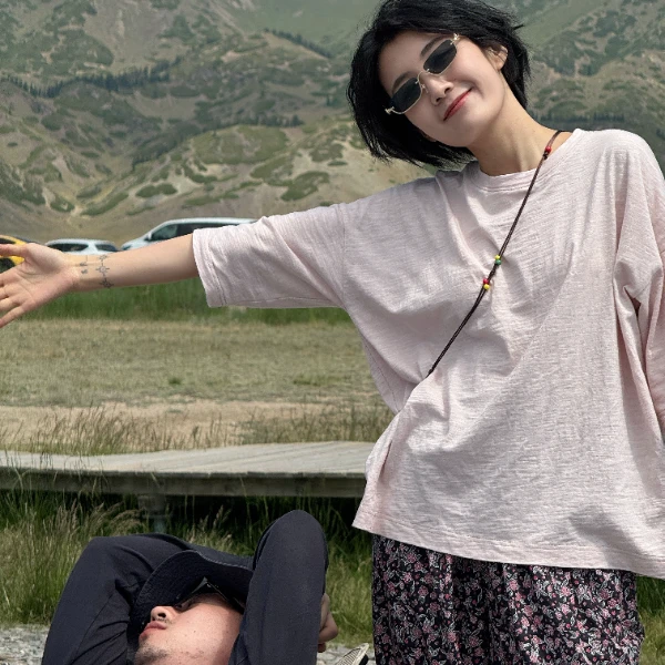 浪清/女装推荐 黛西沫薄款柔软时尚T恤45309#