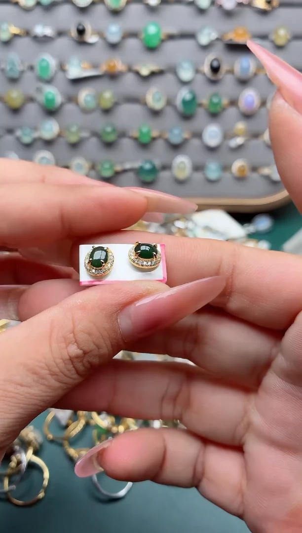 银S925镶嵌戒指翡翠.