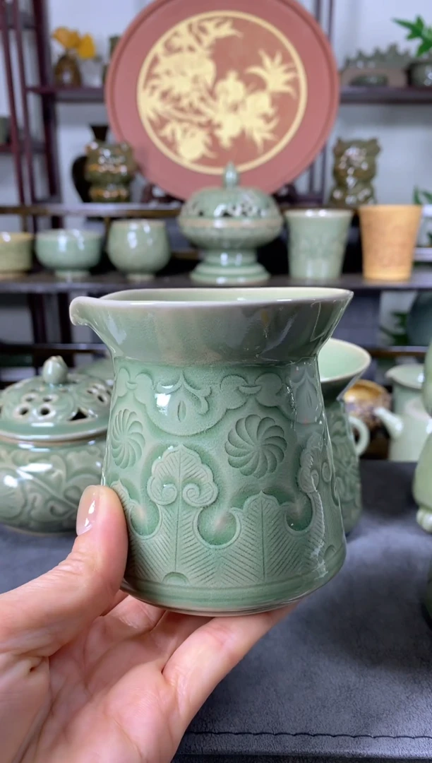 新品 全手工刻花手握公道【如意云头】