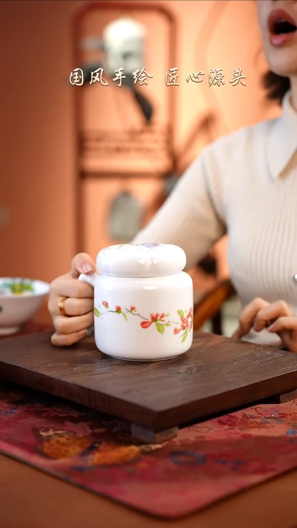 陶瓷景德镇高温釉中彩餐具（无毒无铅无镉）孤品款  南瓜杯