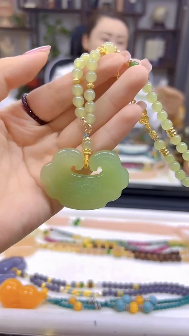 和田玉未镶嵌毛衣链DIY款M698