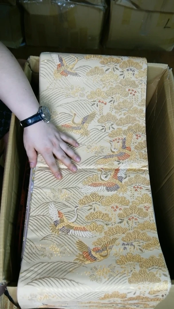 织绣织锦35六通松针仙鹤