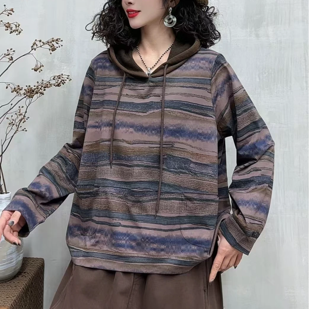 8225新款春季休闲减龄显瘦连帽衬衫上衣T恤