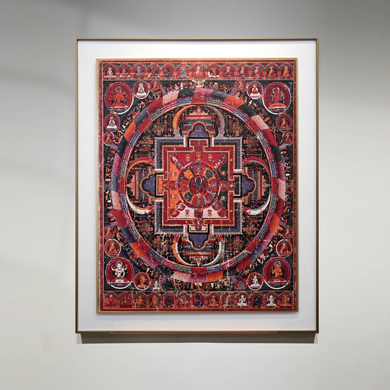 释同《无我佛母坛城》铜雕画唐卡装饰画挂画玄关画客厅画书房