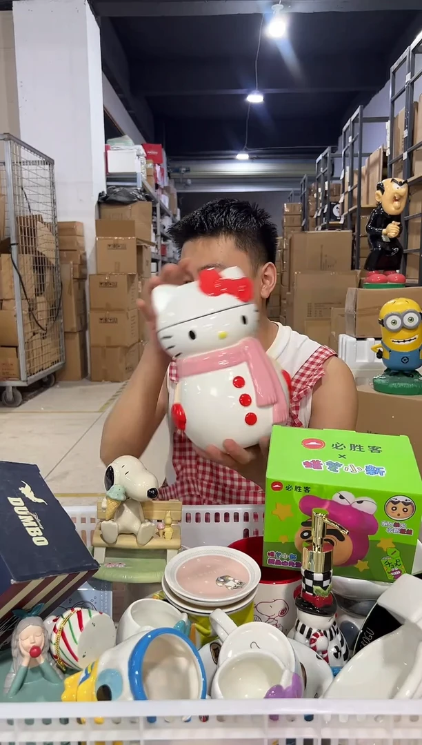 瓷片圣诞雪人围巾kt储物罐