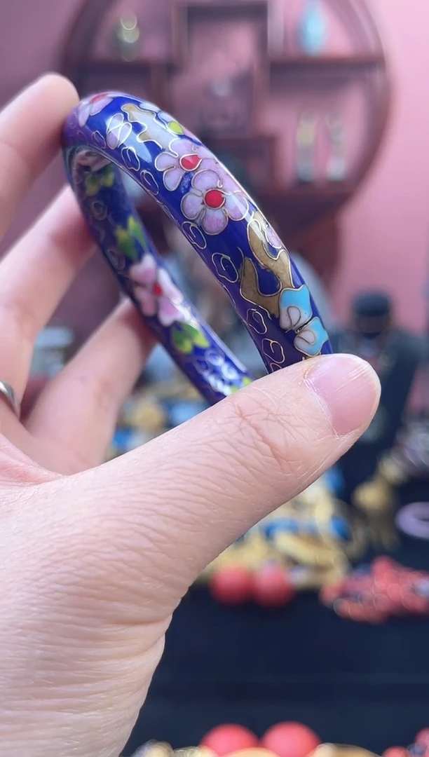 景泰蓝公主镯 55-60可戴/1.2粗版 宝蓝