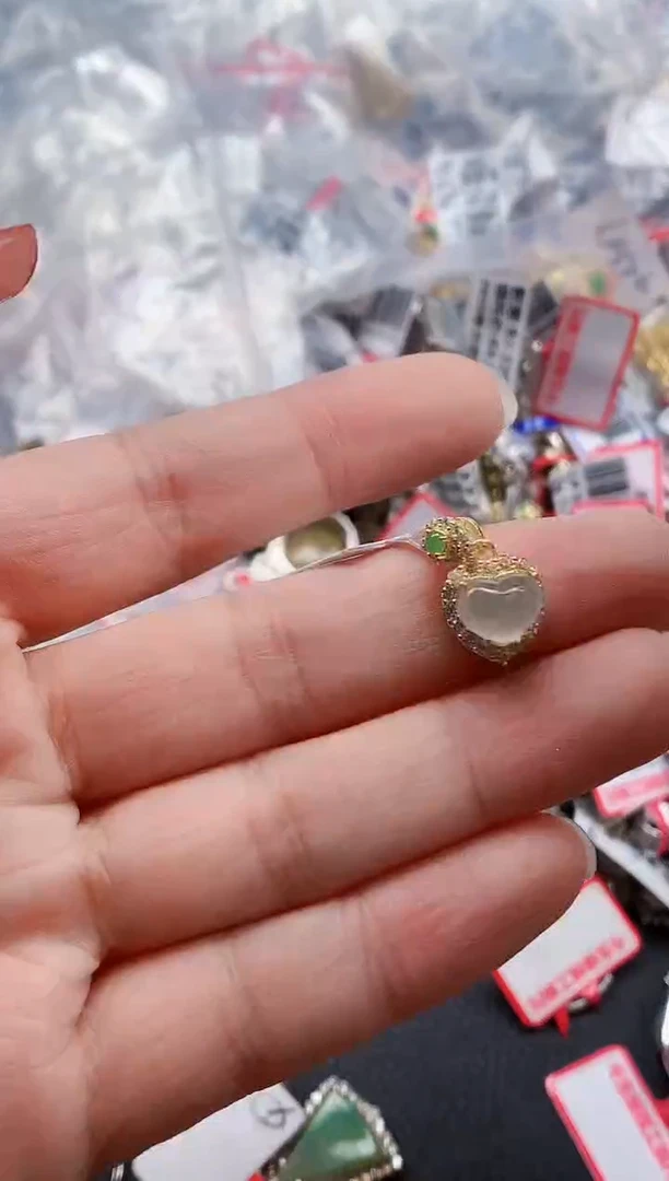银S925镶嵌戒指翡翠天然A货缅甸翡翠