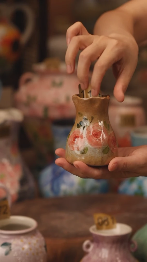 陶瓷118景德镇设计师手作花器摆件侘寂风