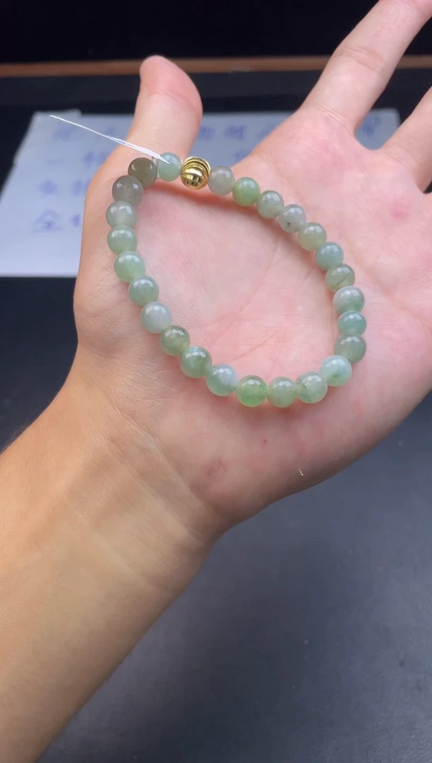 未镶嵌定制翡翠珠串卡7.3