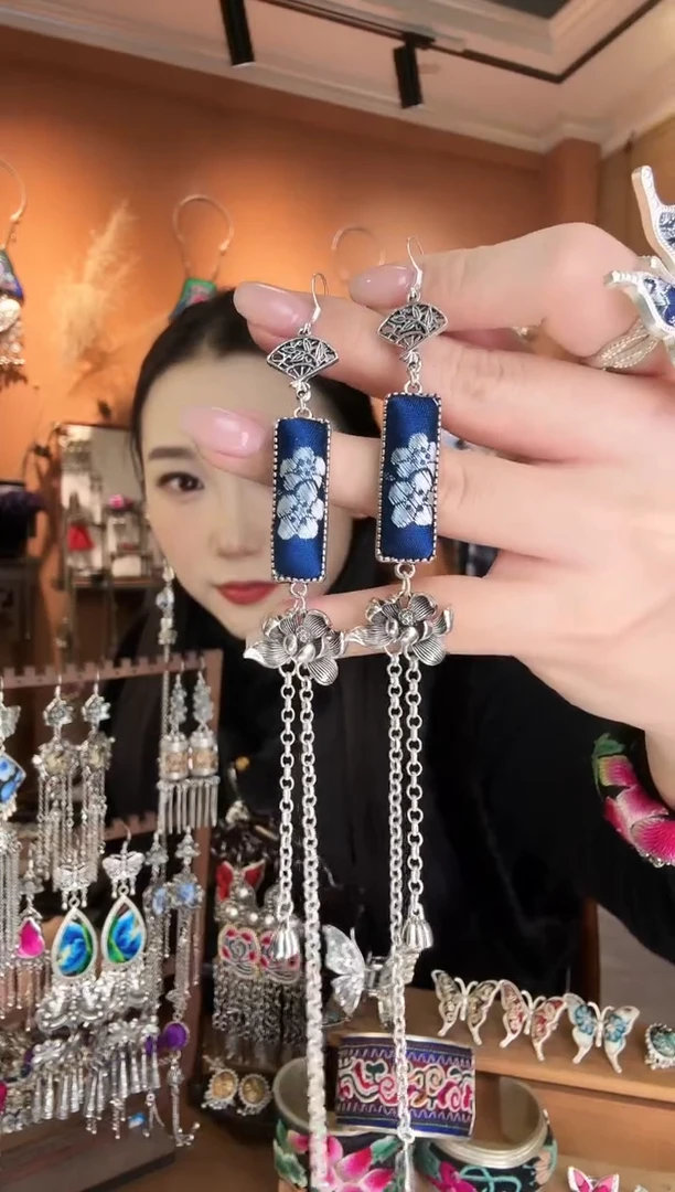 刺绣纯手工民族风耳环