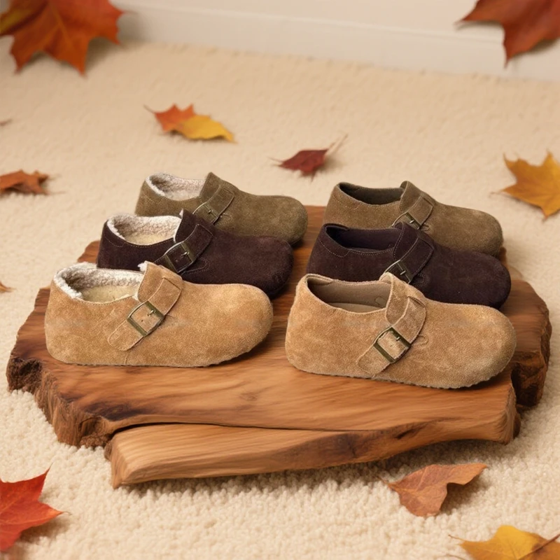 牛皮5CM内增高乳胶垫羊羔毛鞋勃肯鞋秋冬新款雪地靴保暖加绒博肯