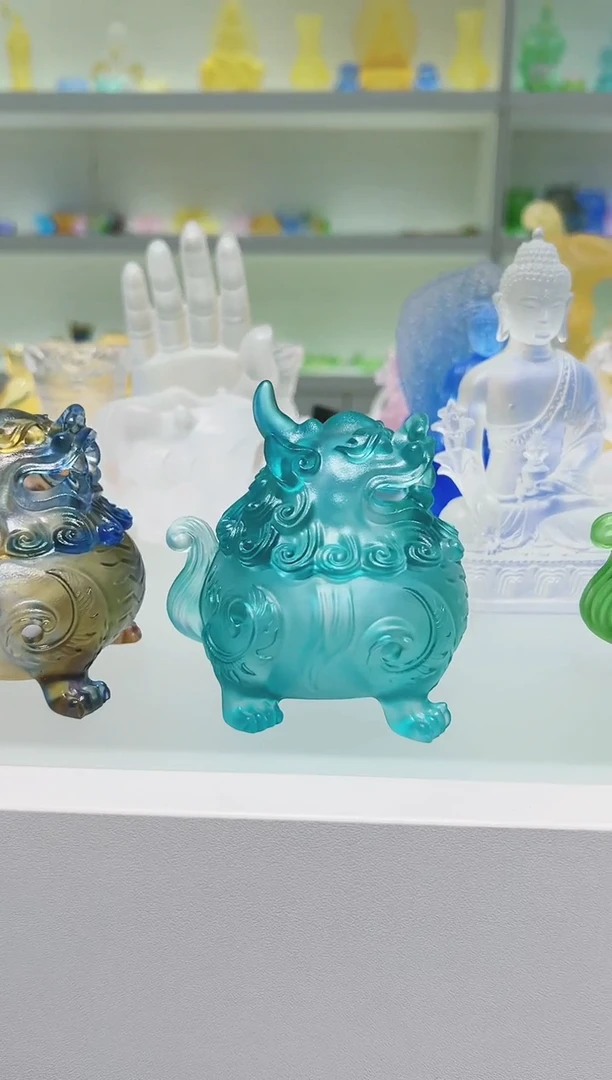 手工艺品琉璃古法琉璃小号狻猊香炉