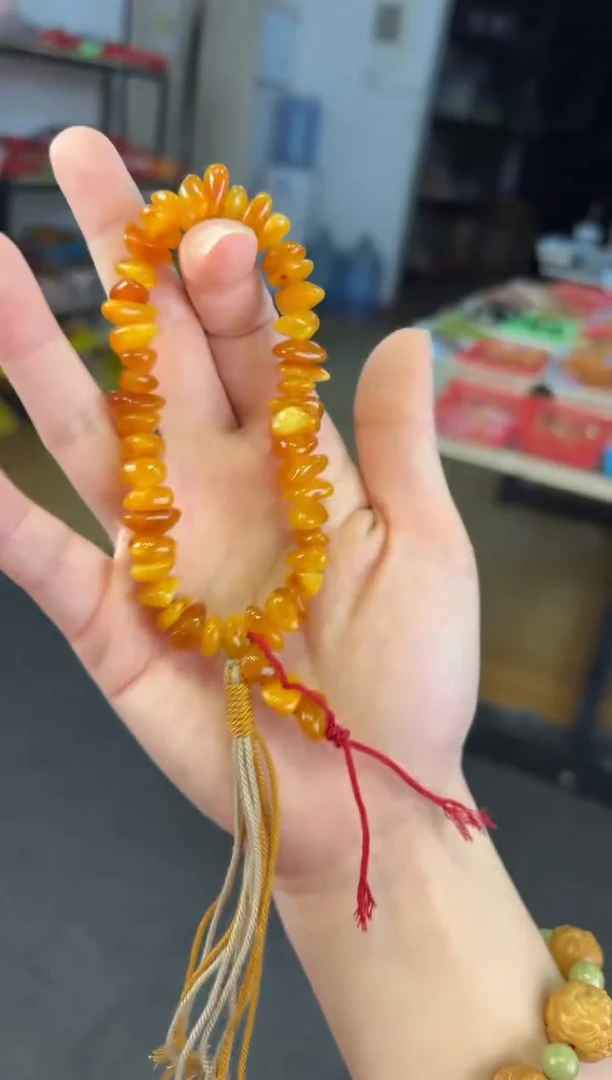未镶嵌蜜蜡手链老花蜡随形手持