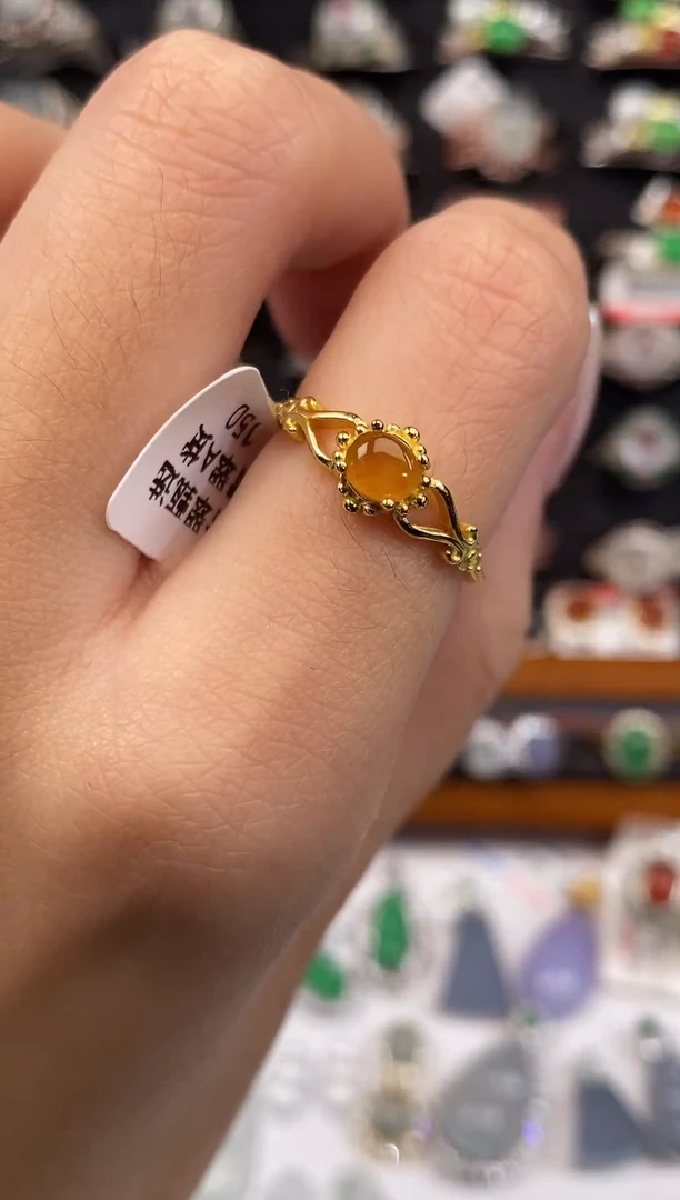 银S925镶嵌戒指翡翠天然A货翡翠45