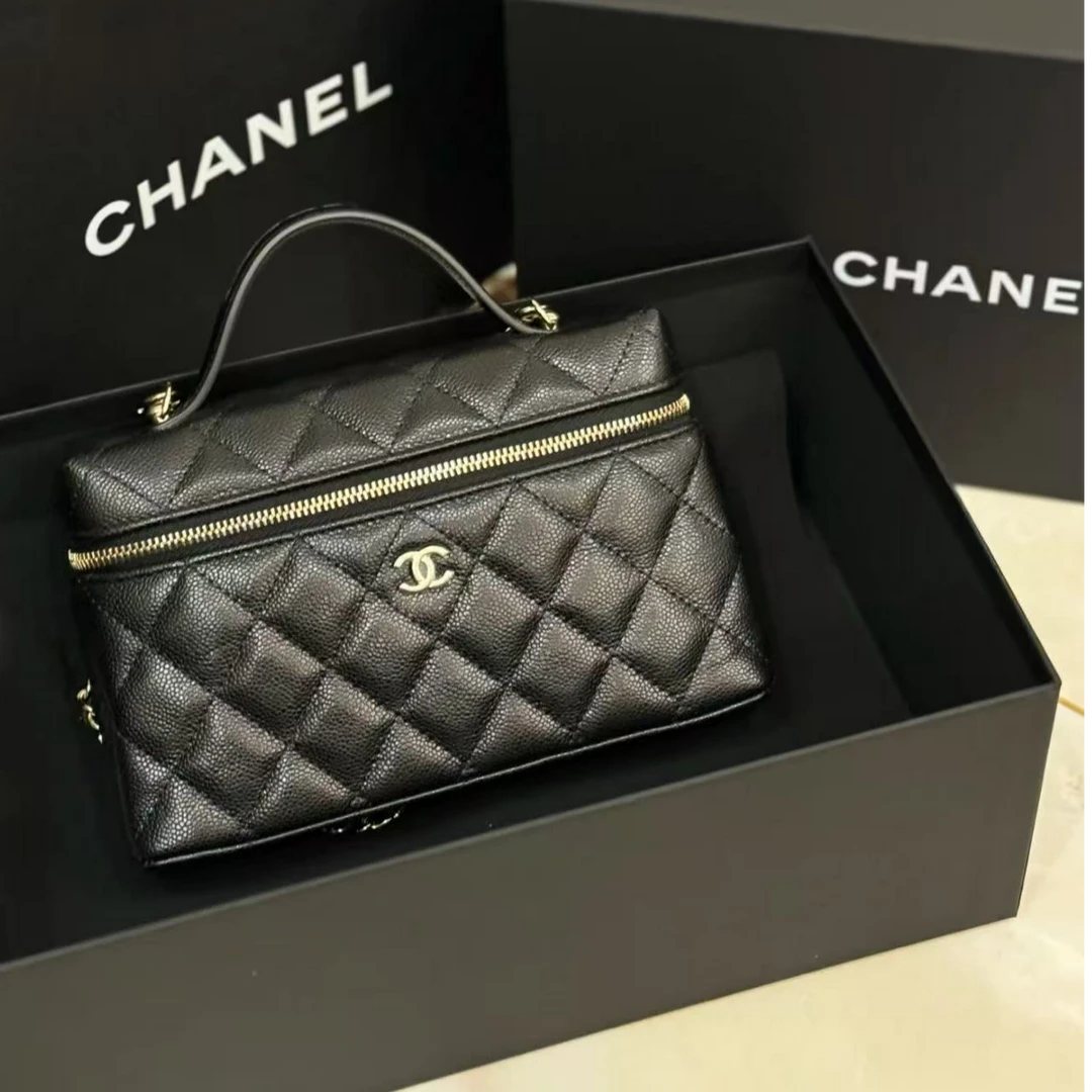 99新 Chanel/香奈儿 青奢荟/ lp黑色盒子斜跨包/82675