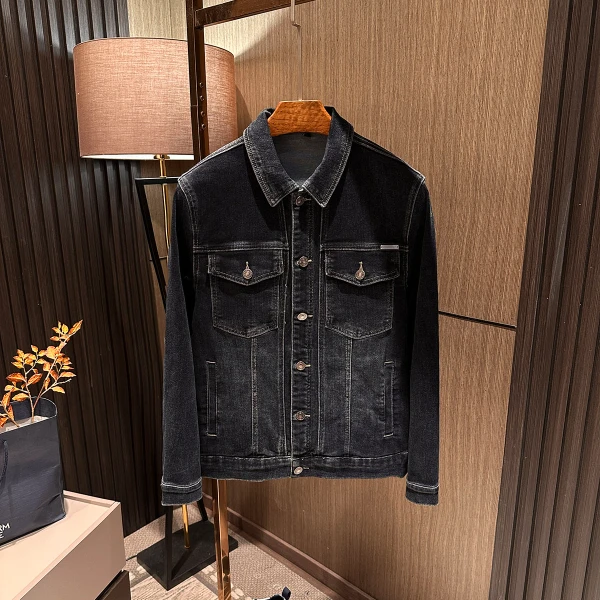 【重工水洗 经典牛仔单品】秋装男士百搭翻领短款修身牛仔衣夹克