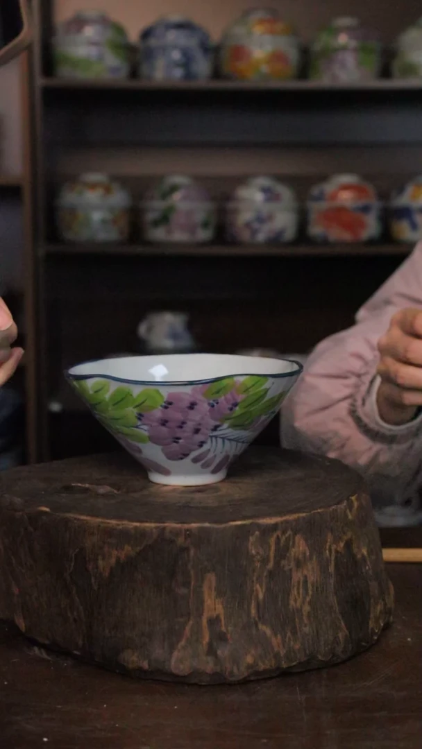 【闪购商品】椿野5.7寸花口碗（紫藤）C001