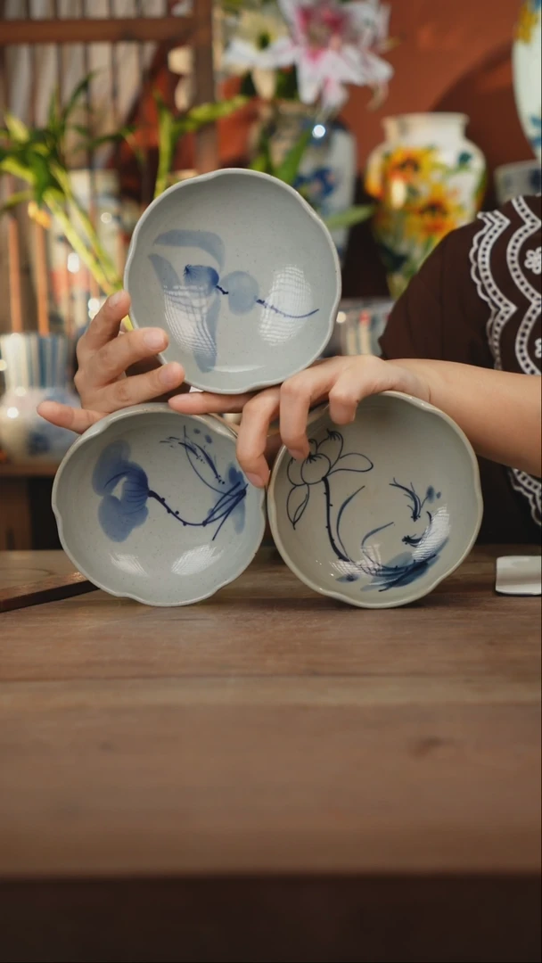 瓷片景德镇设计师釉下手绘陶瓷餐具