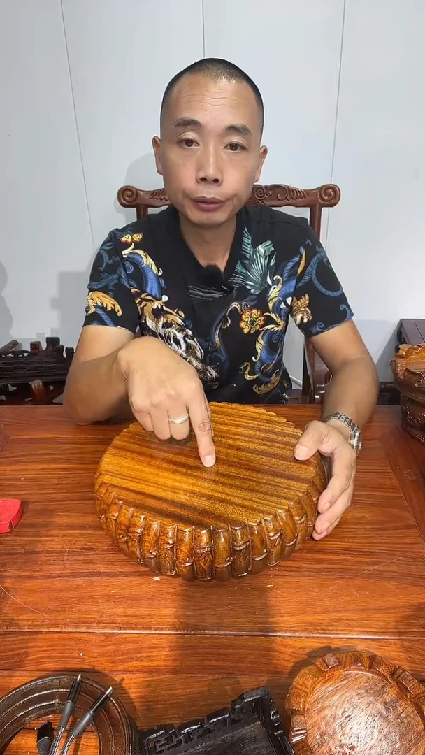 木老花整木竹节款27*30*8金瓜