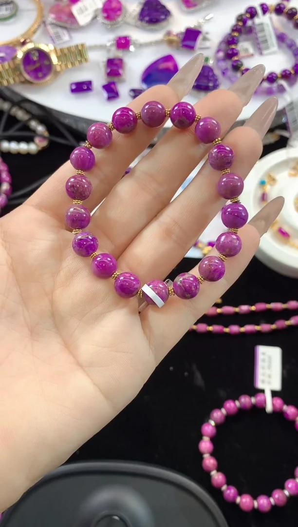 苏纪石（舒俱来）18K金镶嵌.手串