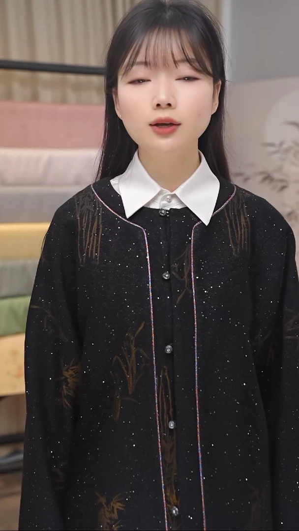 R****e上久楷丝毛黑色外套