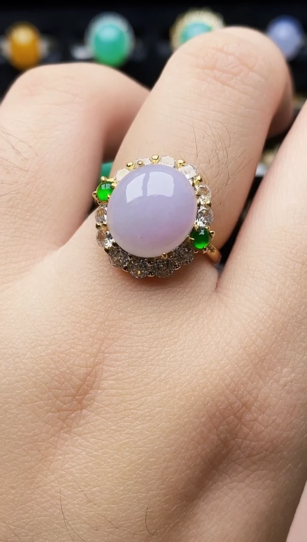 银S925镶嵌戒指翡翠4035