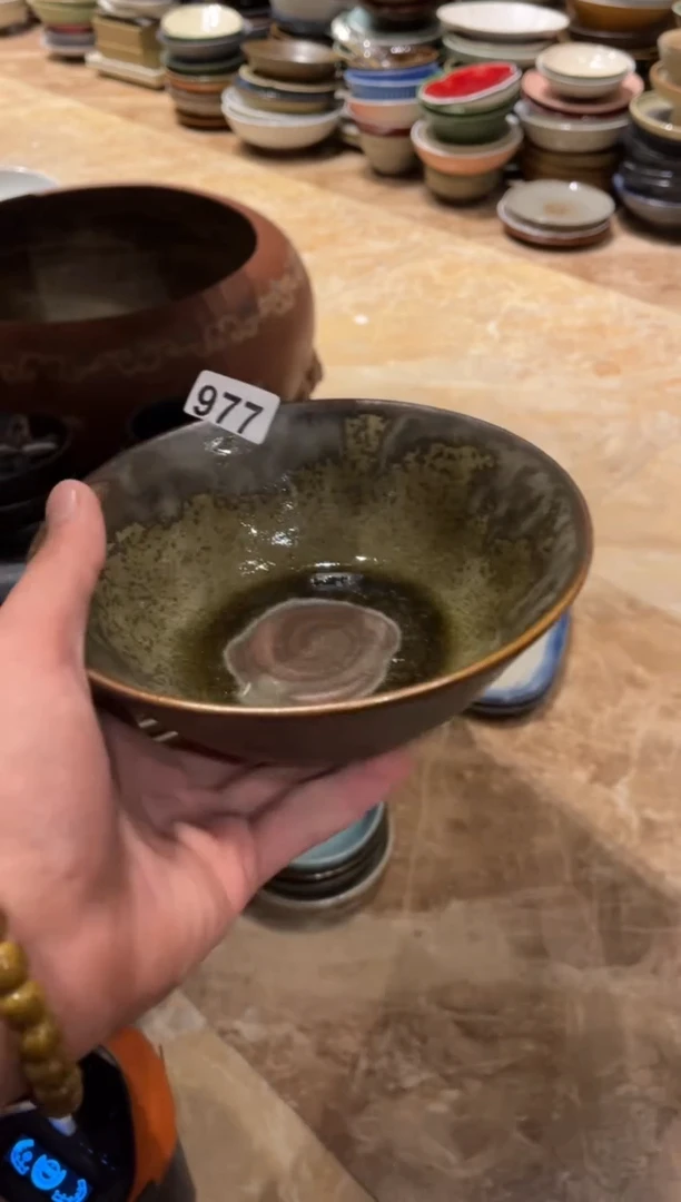 【闪购商品】瓷片977玻化绿手工粥碗1个