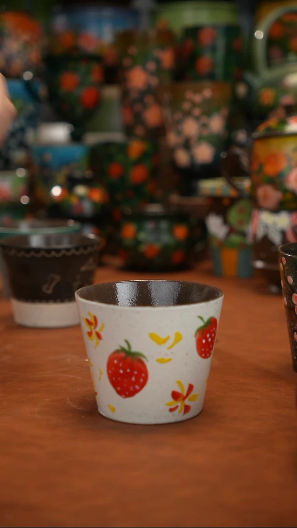 紫砂   釉下彩   杯子