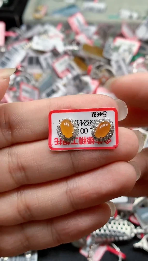 银S925镶嵌戒指翡翠天然A货缅甸翡翠