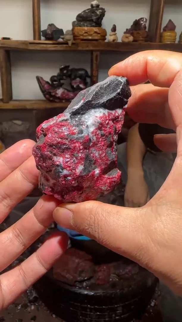 天然辰砂朱砂毛矿石14