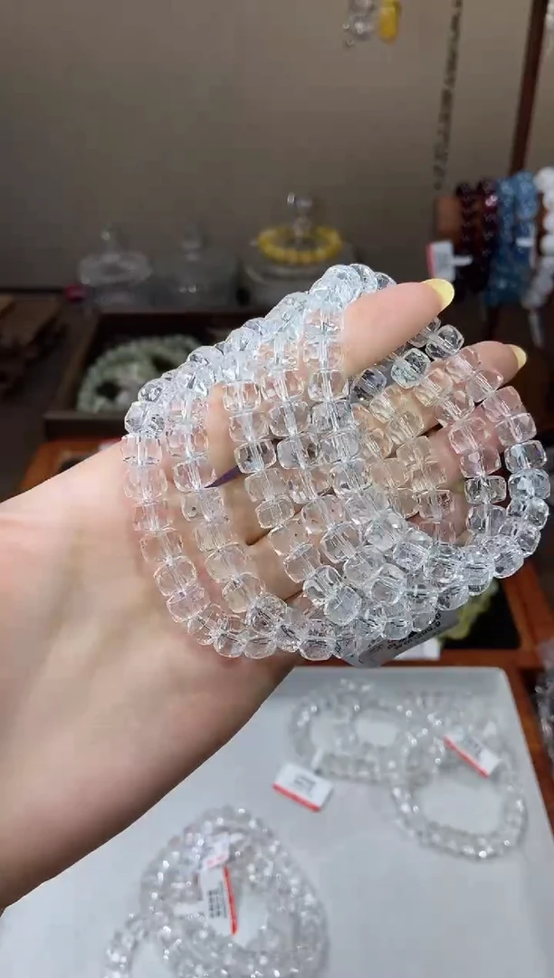 未镶嵌手链水晶白水晶车轮钻切8.5mm