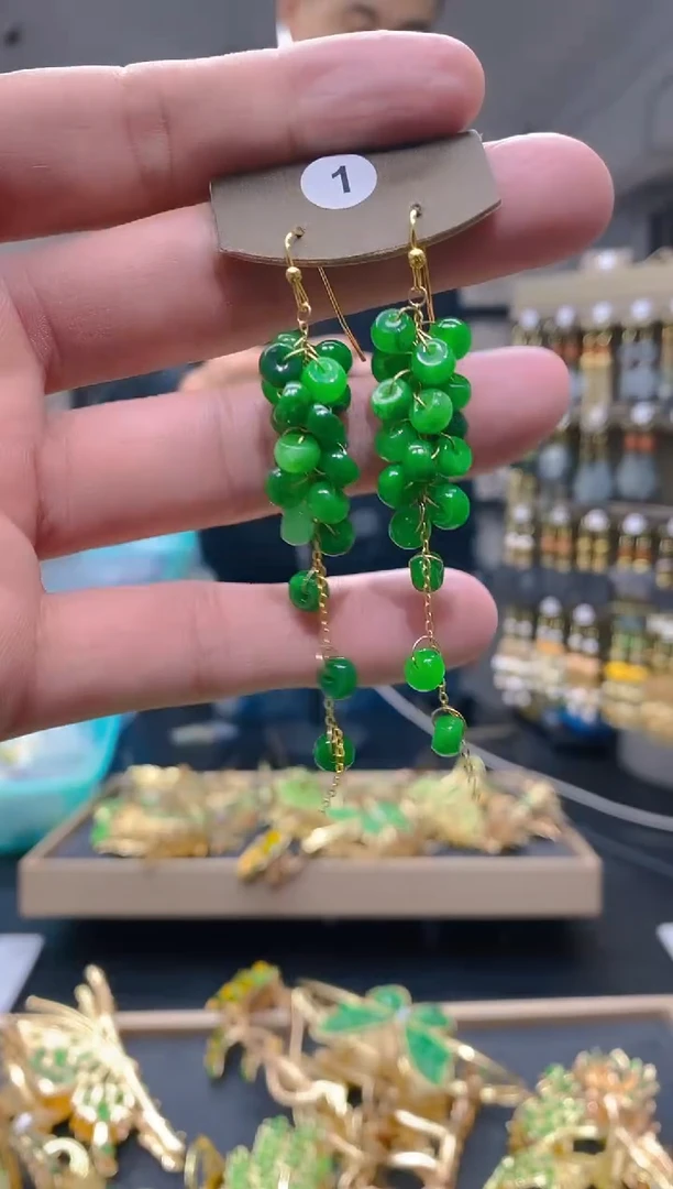 【闪购商品】翡翠耳饰合金127翡翠耳钩