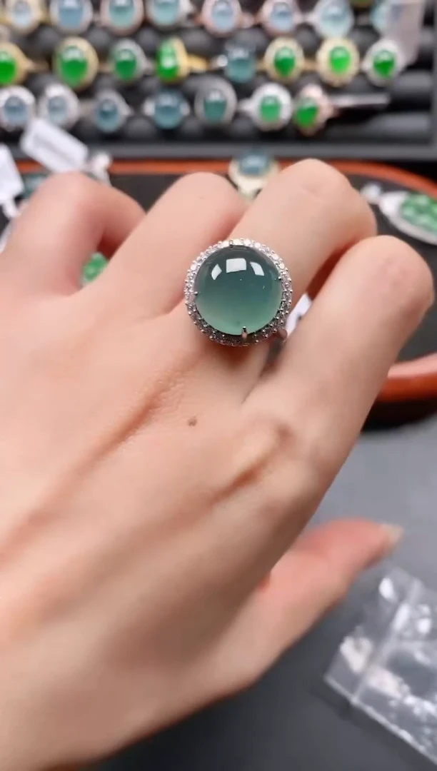 银S925镶嵌戒指翡翠11111