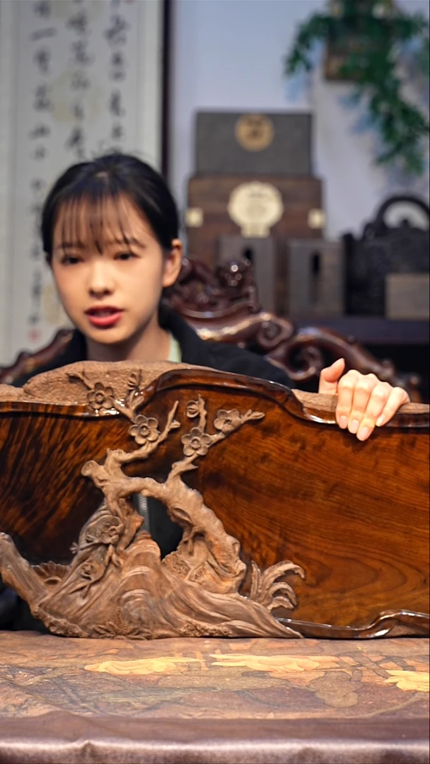 金丝楠小叶桢楠【47】水波纹绿料 一木整雕 纯干料茶盘