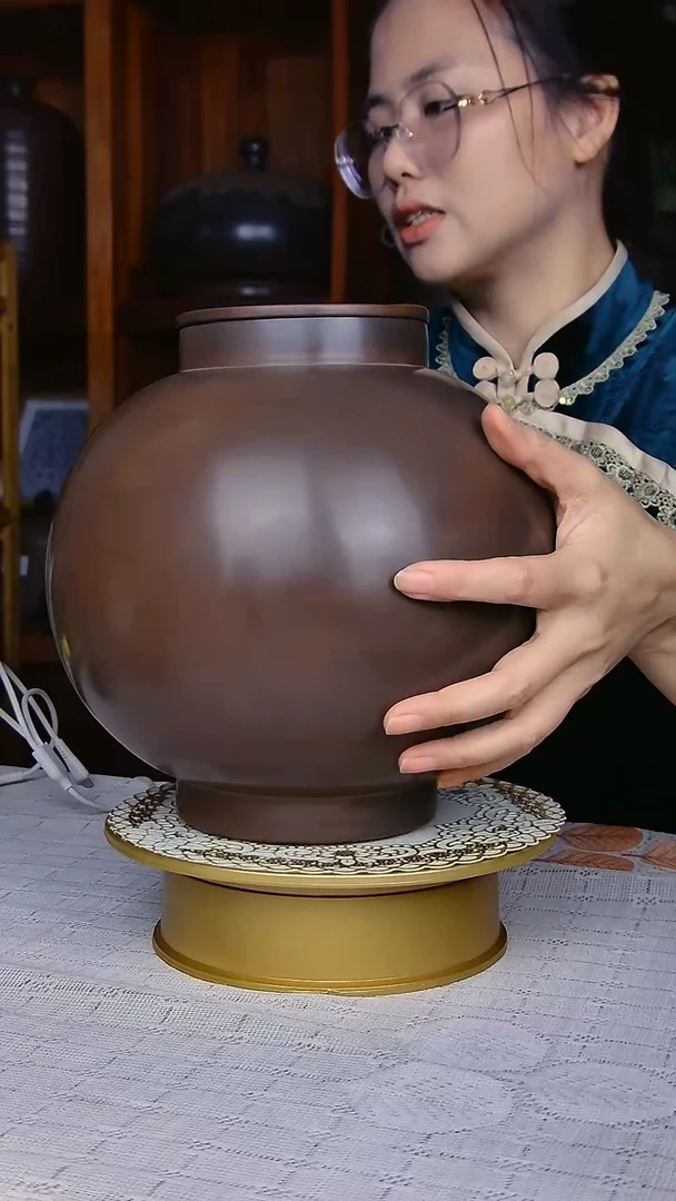 坭兴陶素灯笼罐纯手工