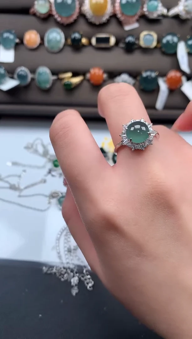 【闪购商品】翡翠戒指银S925镶嵌52141