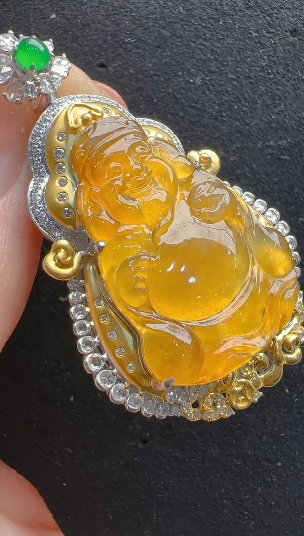 【闪购商品】翡翠吊坠(不含链)18K金镶嵌多样性发货拍一发一