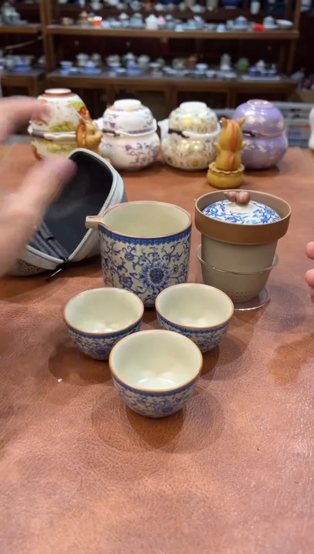 真的很便宜会开片的旅行茶具