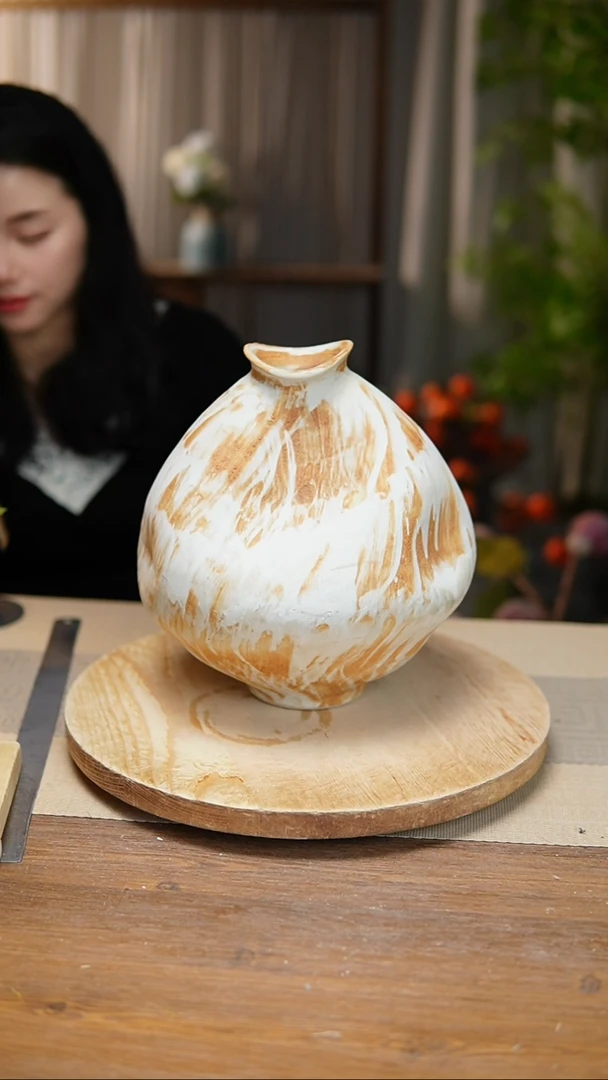 【闪购商品】陶瓷  花器诧寂黄大肚