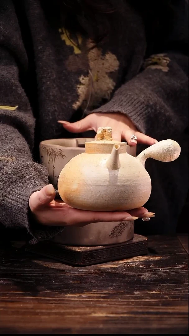 纯手工柴烧狮子侧把