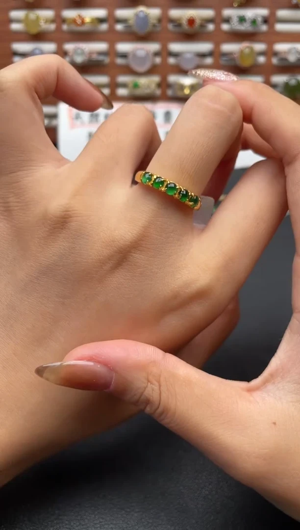 翡翠戒指银S925镶嵌一物一证一礼盒